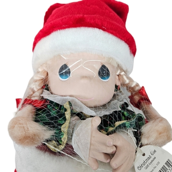 NWT Vintage‎ 90s Precious Moments Christmas Eve Doll in Christmas Stocking - Picture 2 of 9